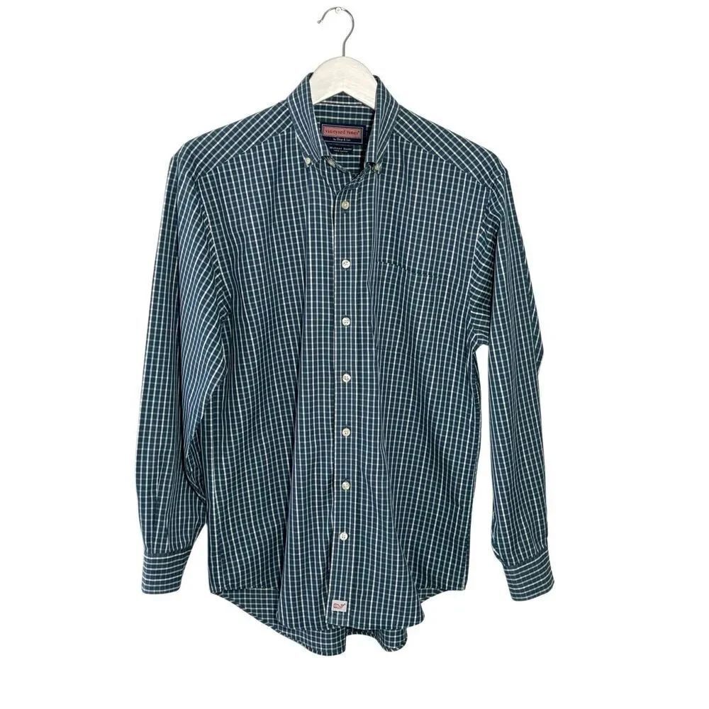 Vineyard Vines blue plaid Murray long sleeve button down shirt - M